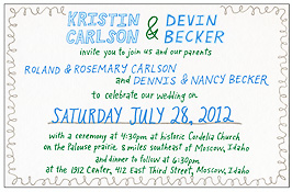 Wedding Invitation, Kristin & Devin, 2012